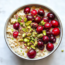 Cranberry Pistachio Holiday Overnight Oats