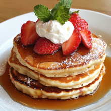 Strawberry Cream Pancakes in Minutes
