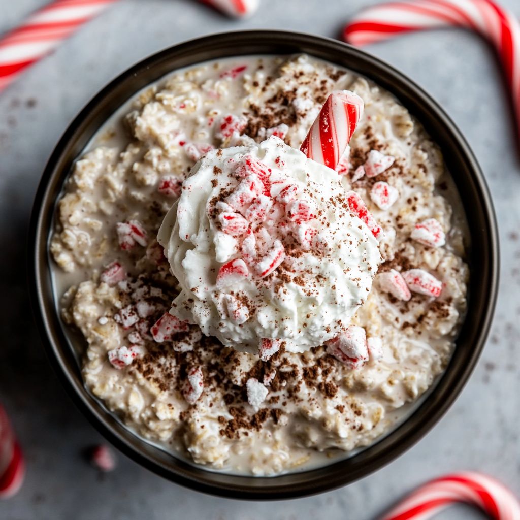 Candy Cane Crunch Overnight Oats