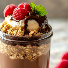  Chocolate Cheesecake Overnight Oats 