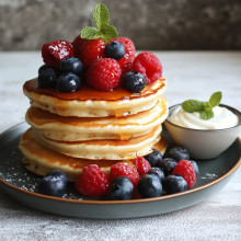  Berry Bliss Pancakes with Coconut Yogurt 