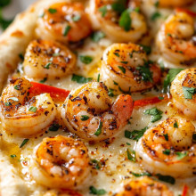  Spicy Garlic Shrimp Flatbread 