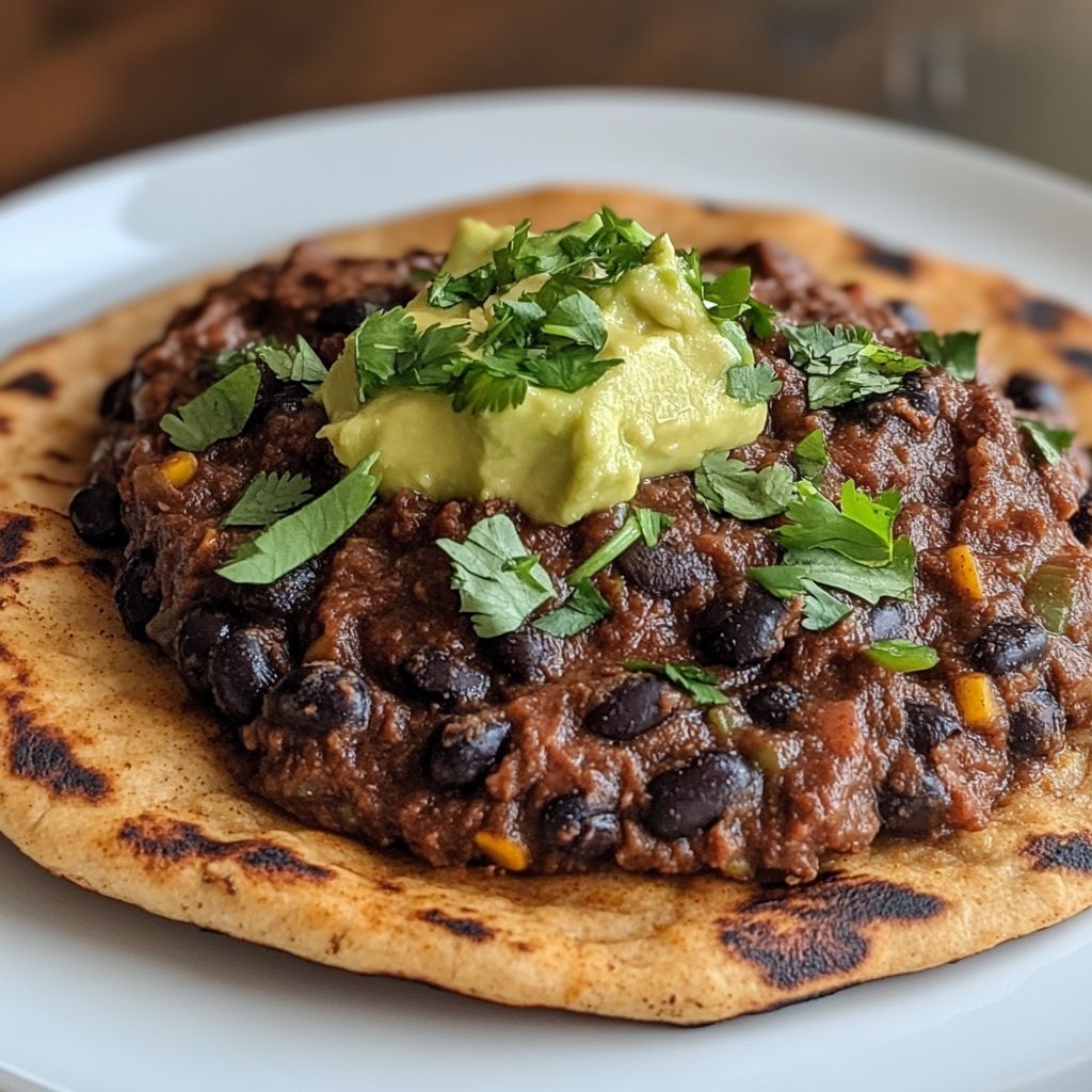Spicy Black Bean Flatbread