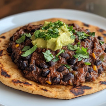 Spicy Black Bean Flatbread