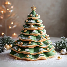Christmas Tree Pancakes with Green Frosting