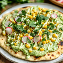 Roasted Corn & Avocado Flatbread