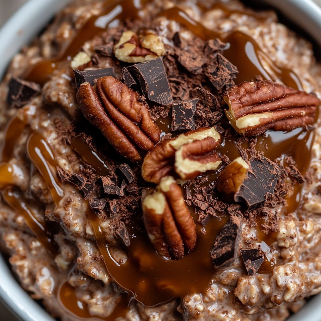 Chocolate Turtle Pecan Overnight Oats