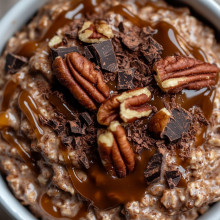 Chocolate Turtle Pecan Overnight Oats
