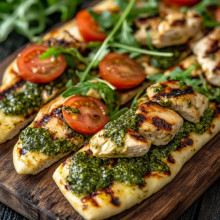 Grilled Chicken Pesto Flatbread