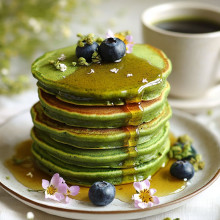 Witches’ Brew Green Matcha Pancakes