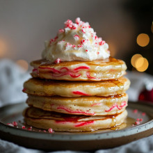 Candy Cane Swirl Pancakes