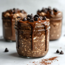 Brownie Batter Overnight Oats in Jars