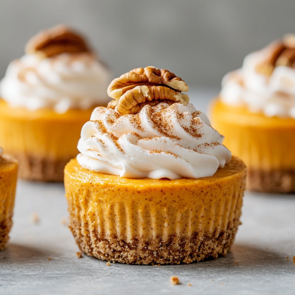 No-Bake Mini Pumpkin Cheesecakes