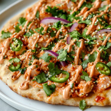 Spicy Tuna Flatbread with Sriracha Mayo