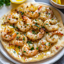  Garlic Butter Shrimp Flatbread 