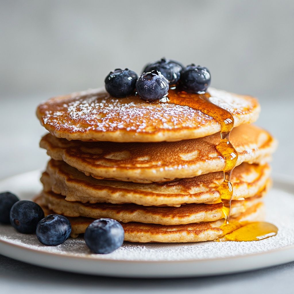 Oatmeal Pancakes with Honey Drizzle