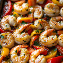  Sheet Pan Honey Garlic Shrimp and Peppers 
