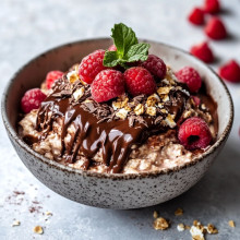  Chocolate Raspberry Cheesecake Overnight Oats 