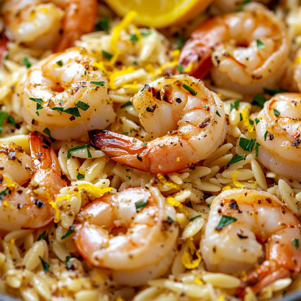 One-Pot Lemon Garlic Shrimp Orzo