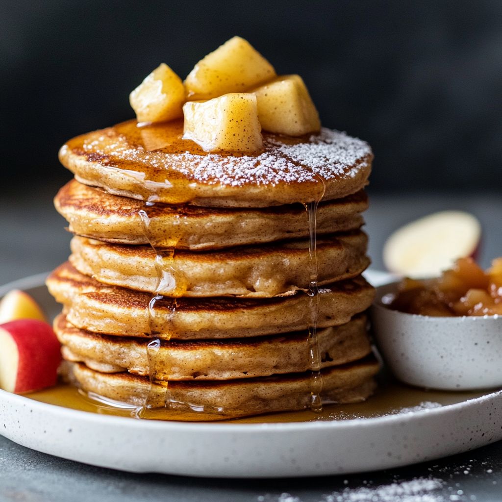 Apple Cinnamon Pancakes with Warm Compote