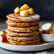 Apple Cinnamon Pancakes with Warm Compote
