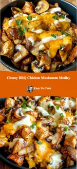 Cheesy BBQ Chicken Mushroom Medley