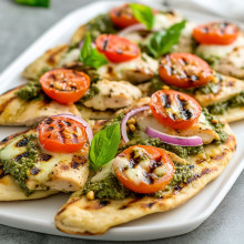 Holiday Pesto Chicken Flatbread