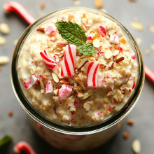 Candy Cane Almond Overnight Oats